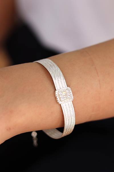 Zirkon Ta�l� Baget Model 4 S�ra Trabzon Has�r� G�m�� Kad�n Bileklik 201024325