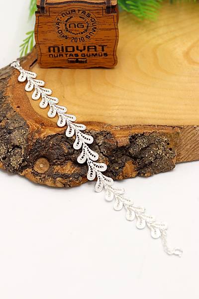 Kanat Model 925 Ayar G�m�� Telkari Kad�n Bileklik 201024176