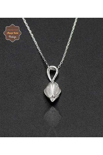 Minik Lale Model 925 Ayar Saf G�m�� Telkari Kad�n Kolye 201024657