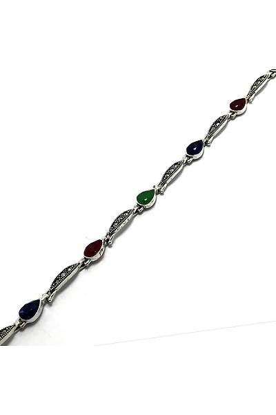 S�ra Ta�l� Damla Model Markazit Bayan G�m�� Bileklik