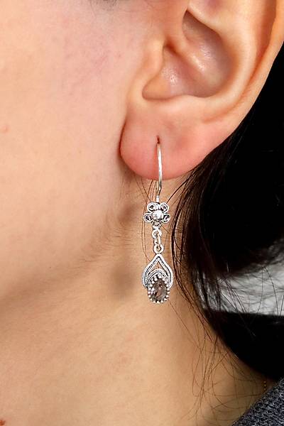 Zultanit Ta�l� Damla Model Oksitli Telkari G�m�� K�pe 201024768