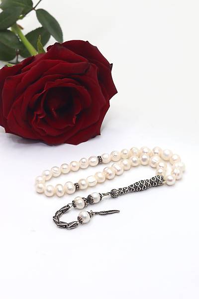 925 Ayar G�m�� P�sk�l ve �mameli Orijinal �nci Tesbih 201023632