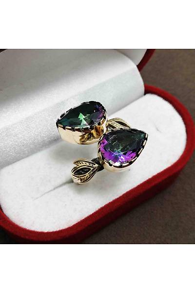Mistik Topaz Tal 925 Ayar Otantik Gm Bayan Yzk