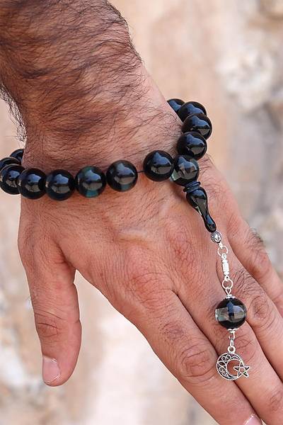 Ye�il Siyah S�rmeli K�re Kesim Maskot Efe Boy Toz Kehribar Tesbih 201024489