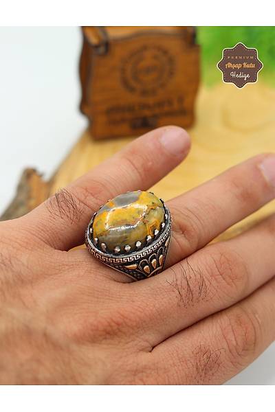 Septeryan Ta�l� Tac Model 925 Ayar G�m�� Erkek Y�z�k 201024876