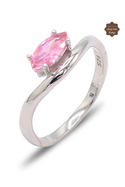 Mekik Model Pembe Kuvars Ta�l� 925 Ayar G�m�� Kad�n Y�z�k 201025890