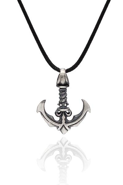 Oksitli Denizci �apas� Tasar�m 925 Ayar G�m�� Erkek Kolye 201024604