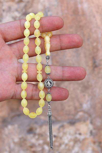 Tu�ra G�m�� P�sk�ll� Arpa Kesim Orijinal Ukrayna Damla Kehribar Tesbih 201024518