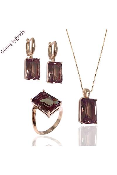 Kare Model Rose Zultanit Ta�l� G�m�� Tak� Seti