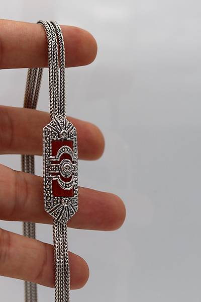 Akik Ta�l� Artuklu Model Markazit Ta�l� G�m�� Kad�n Gerdanl�k 201024280