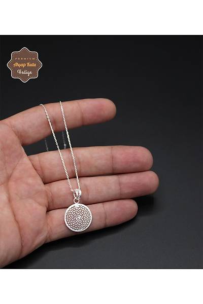 K���k Halka Model 925 Ayar Saf G�m�� Telkari Kad�n Kolye 201024653