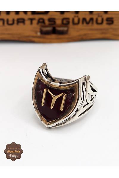 Kay� Boyu Motifli 925 Ayar G�m�� Erkek Y�z�k 201024933