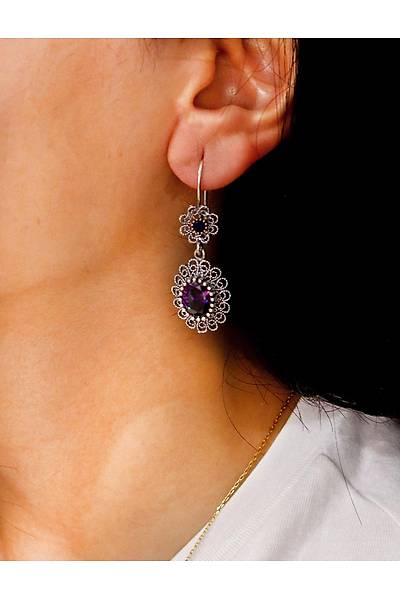 Ametist Tal Sallantl Oval Model 925 Ayar Gm Telkari Kadn Kpe 201024720