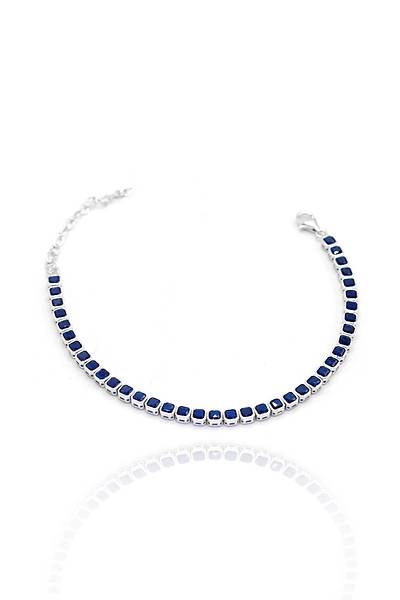 Su Yolu Model Safir Ta�l� 925 Ayar G�m�� Kad�n Bileklik 201024747