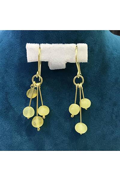 Damla Kehribar Ta�l� Alt�n Kaplama Bayan G�m�� K�pe