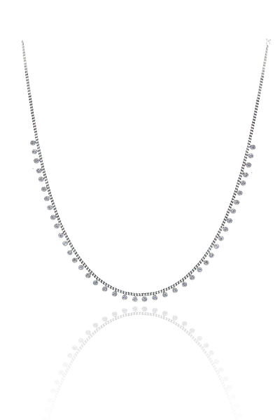 Zirkon Ta�l� 925 Ayar G�m�� Su Yolu Gerdanl�k �ans Kolyesi 201023267