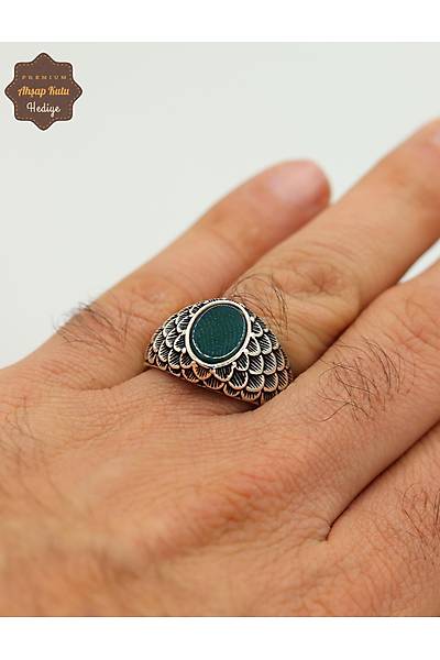 Z�mr�t Ta�l� Bal�k Pulu Model 925 Ayar G�m�� Erkek Y�z�k 201024891