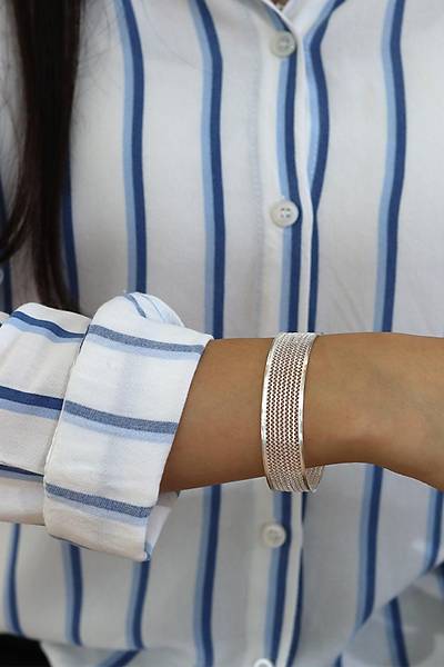 Y�resel Nokta Desenli Model Telkari G�m�� Kad�n Bilezik 201024525