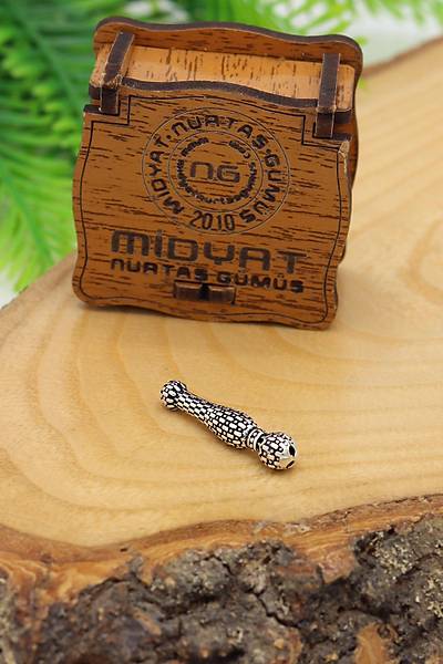 �izgi Tasar�m ��lemeli 925 Ayar G�m�� Tesbih �mamesi 201024589