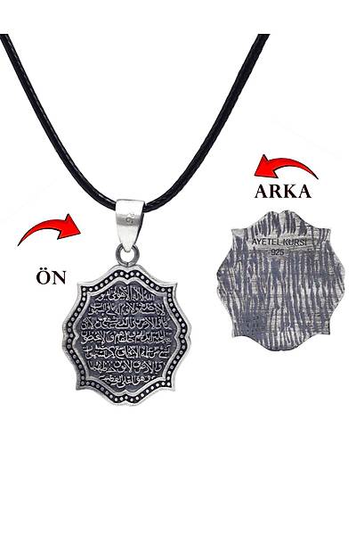 Ayet-el K�rs-i Dual� K��eli ��lemeli 925 Ayar G�m�� Erkek Kolye 201025700