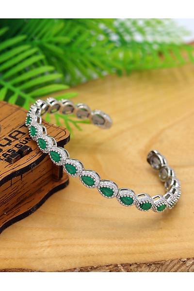 Z�mr�t Ta�l� Damla Model 925 Ayar G�m�� Kad�n Bilezik 201025807