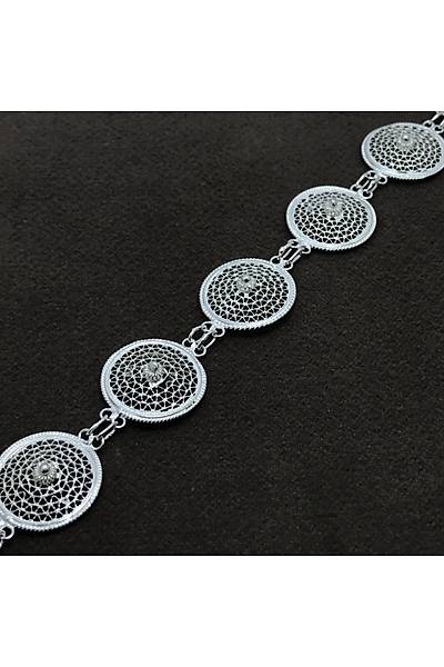 Yuvarlak Ki�ni� Model 925 Ayar Telkari Bayan G�m�� Bileklik