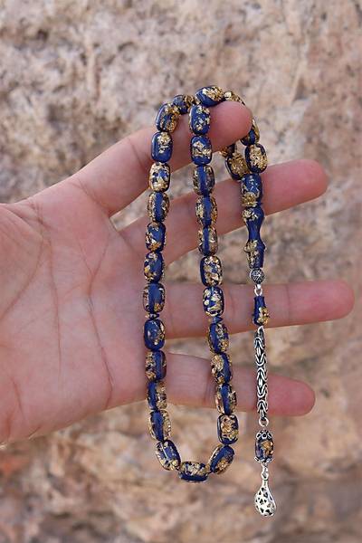 Alt�n Par�ac�kl� G�m�� P�sk�ll� Parlament Mavisi Ate� Kehribar Tesbih 201024164