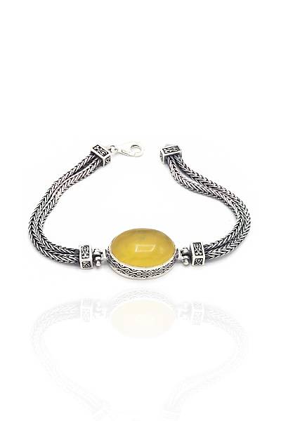 Yresel Oval Tasarm Damla Kehribar Tal Unisex Gm Bileklik 201023195