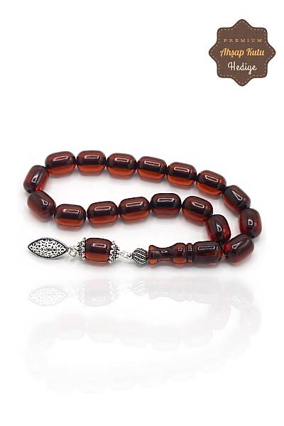 Kahverengi Kaps�l Kesim  G�m�� P�sk�ll� Efe Maskot Ate� Kehribar Tesbih 201023230