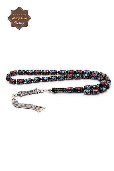 K�rm�z� Mavi G�m�� ��lemeli Kaps�l Kesim G�m�� P�sk�ll� Kuka Tesbih 201024163