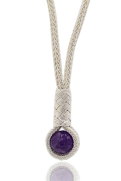 Ametist Ta�l� 1000 Ayar Kazaziye G�m�� Gerdanl�k Kad�n Kolye 201024113
