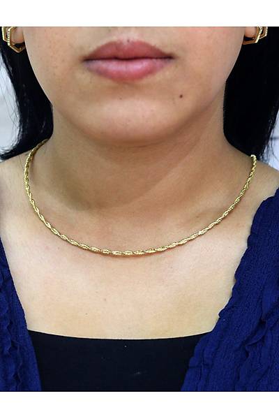 �talyan Halat Model Gold Renk �ift S�ra G�m�� Choker Gerdanl�k 201025910