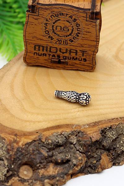 Damla Tasar�m ��lemeli 925 Ayar G�m�� Tesbih �mamesi 201024596