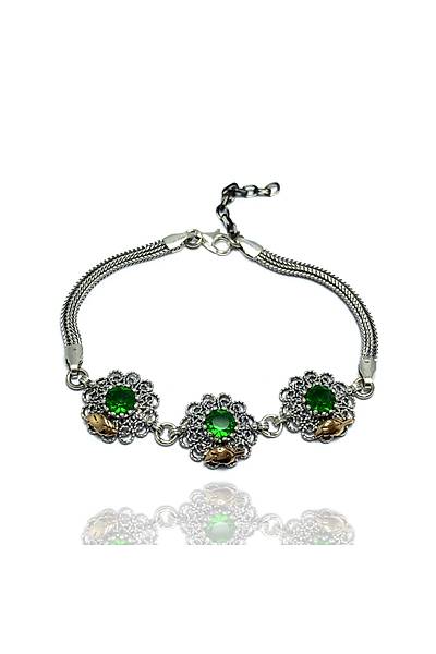 Z�mr�t Ta�l� Yuvarlak Model Telkari Bayan G�m�� Bileklik