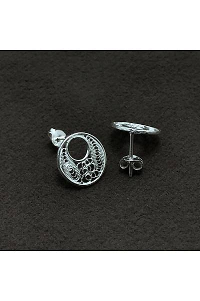 Yuvarlak Model El ���ili�i Telkari G�m�� Bayan K�pe