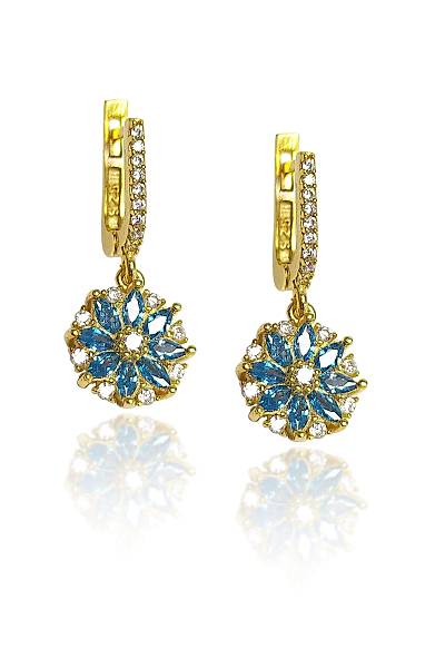 Lotus �i�e�i Akuamarin Ta�l� Yald�zl� G�m�� ��l� Set
