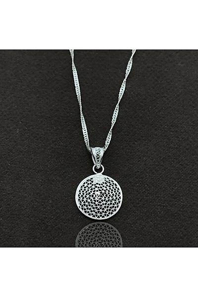 Yuvarlak Model El i��ili�i Telkari G�m�� Bayan Kolye