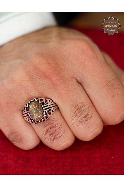 G�ne� Ta�� Motifli 925 Ayar G�m�� Erkek Y�z�k 201024794