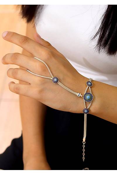 Y�resel Mavi Ye�il Mineli Yald�zl� Mardin Has�r� �ahmeran G�m�� Bileklik 201024729