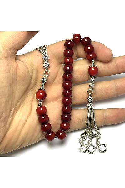Vi�ne Renk Zaza Model S�kma Kehribar Tesbih