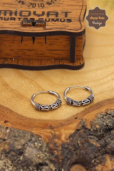 Y�lan ��lemeli 925 Ayar G�m�� Erkek K�pe 201024032