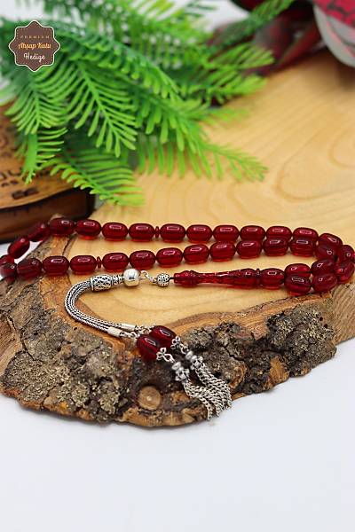 K�rm�z� Kaps�l Kesim �rg� G�m�� P�sk�ll� Ate� Kehribar Tesbih 201024368