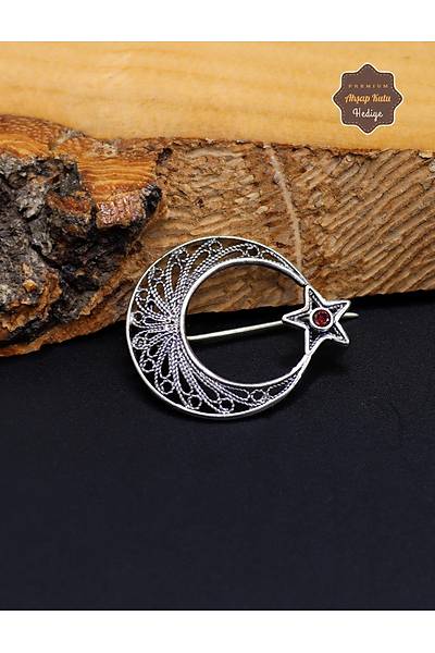 Yakut Ta�l� Ay y�ld�z Model Telkari G�m�� Kad�n Bro� 201025201