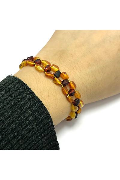 Orjinal Damla Kehribar Ta�l� (Bay-Bayan) Bileklik