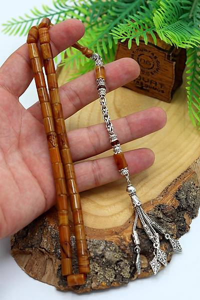 Hareli Bal Rengi Kesme Model S�kma Kehribar Tesbih 201024576