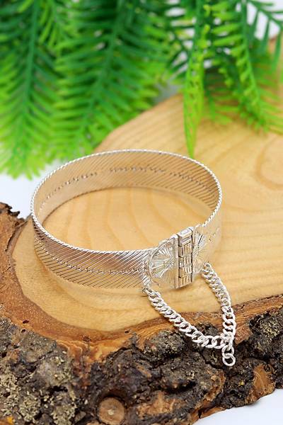 Zincirli �i�ek Tasar�m Diyarbak�r Has�r� 925 Ayar G�m�� Kad�n Bilezik 201024580