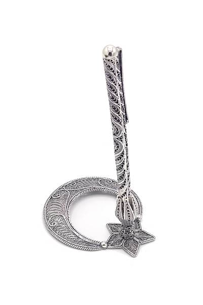 Ayy�ld�z 925 Ayar Oksitli Telkari Masa�st� Kalemlik 201022783