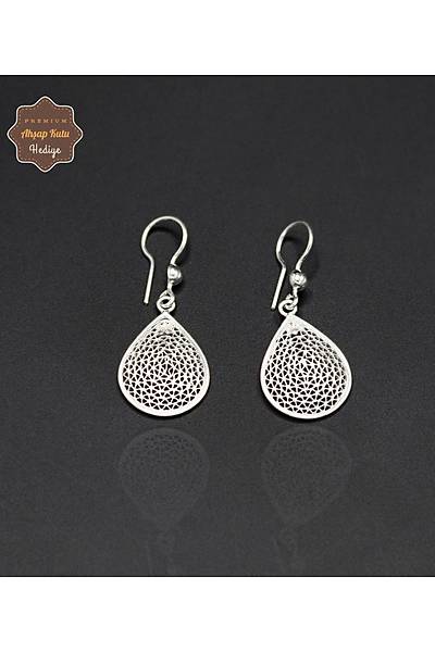 Sallant�l� Damla Model 925 Ayar G�m�� Telkari Kad�n K�pe 201024736