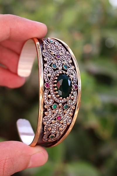 Z�mr�t Ta�l� Zirkon S�sleme El i�i G�m�� Kad�n Bilezik 201024740