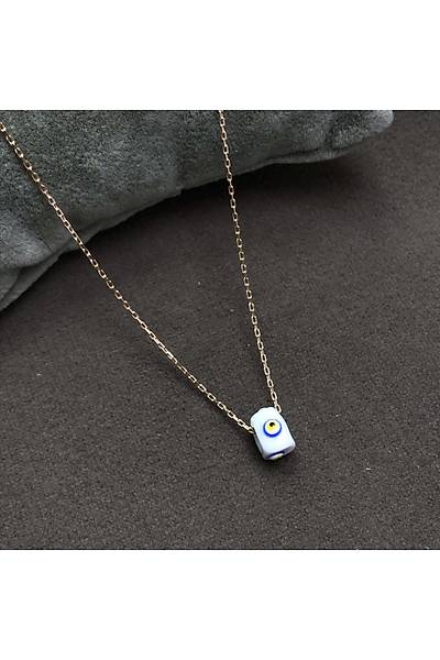 Rose Kaplama Nazar Boncuklu Bayan G�m�� Kolye